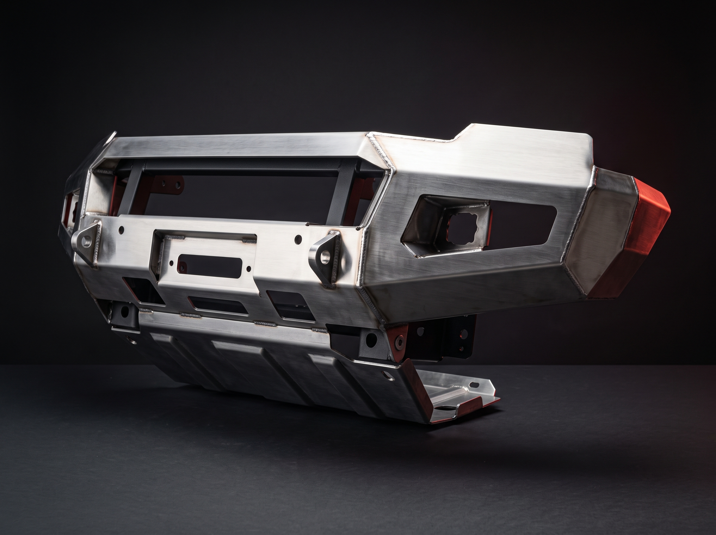 Tesla Cybertruck OEM bumper and armor plate — heavy-duty stainless structural replacement part in stock